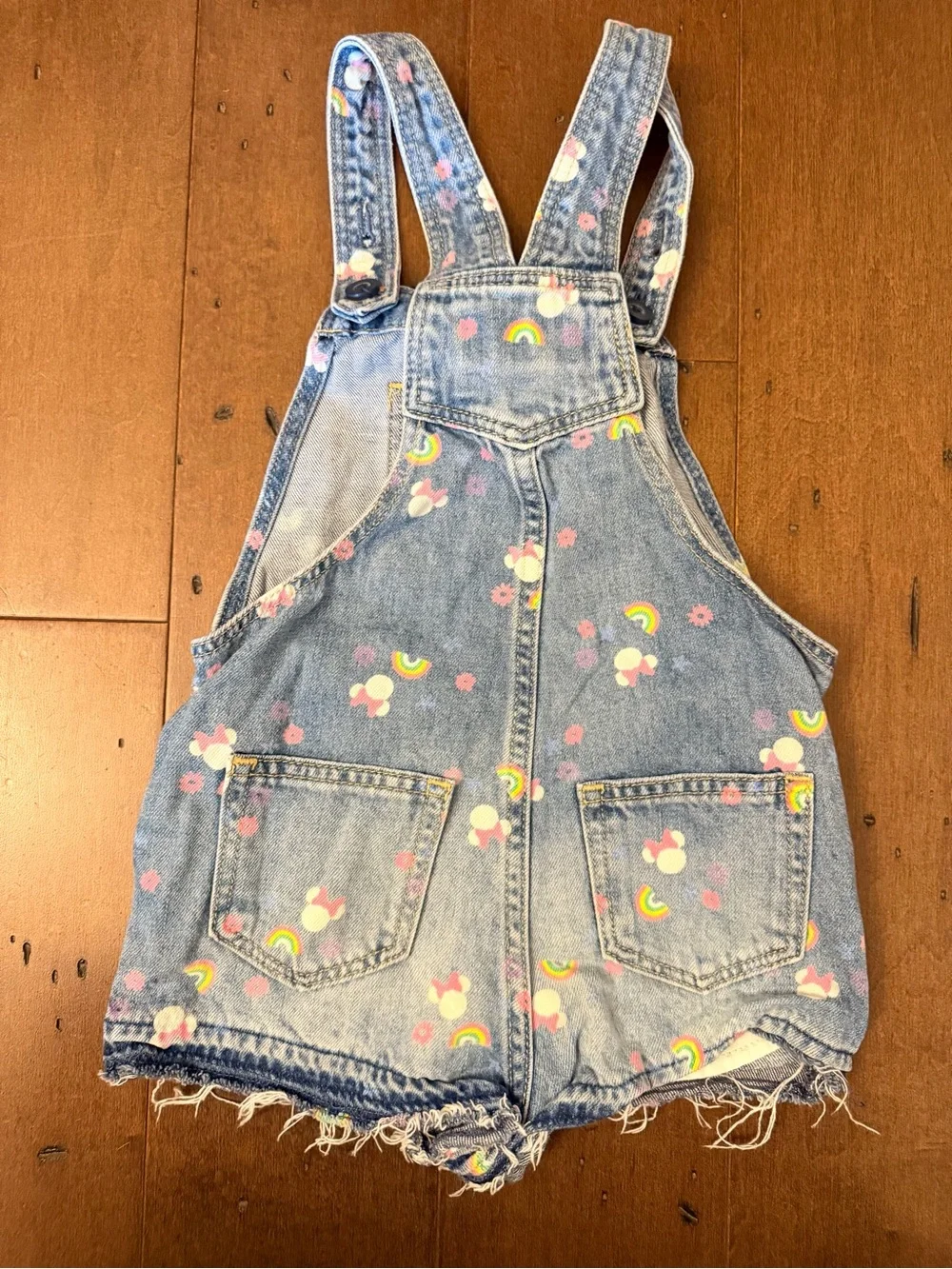 GAP c Disney Denim Minnie Mouse floral Short Overalls